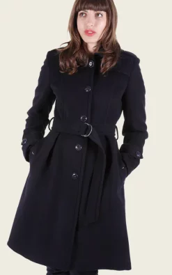 Best deal ???? De La Creme Fashions Frederica Black Belted Wool Blend ???? Coat ????