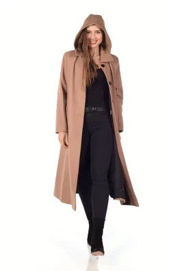 Hot Sale ???? De La Creme Fashions Rochelle Camel Hooded Long Winter ???? Coat ????