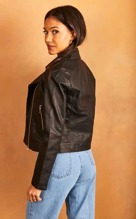 Budget ❤️ JJXX Faux Leather Jacket In Black ???? 6 Budget ❤️ JJXX Faux Leather Jacket In Black ???? - Image 4