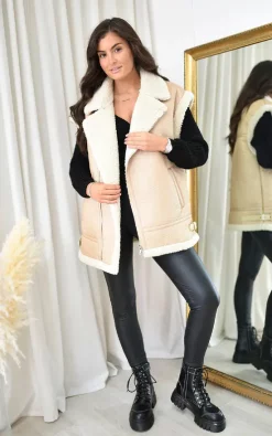 Top 10 ???? IKRUSH Mabel Faux Leather Jacket In Beige ????