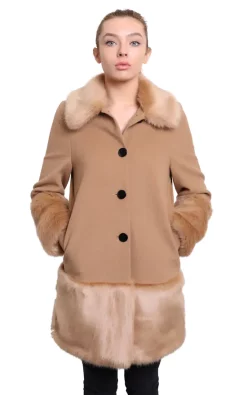 Buy ???? De La Creme Fashions Camel Faux Fur Trim Wool Mix Luxury ???? Coat ????