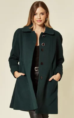 New ???? De La Creme Fashions Lisa Green Wool & Cashmere Swing ???? Coat ????