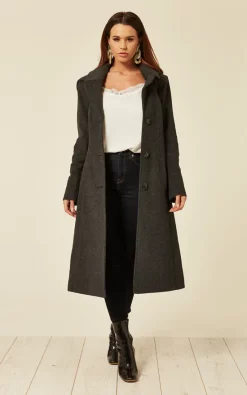 Cheap ???? De La Creme Fashions Beatrice Grey Hooded Mid Length ???? Coat ????