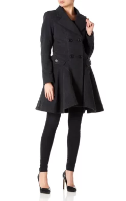 Best deal ???? De La Creme Fashions Elena Grey Wool Blend Fit And Flare Skater ???? Coat ????