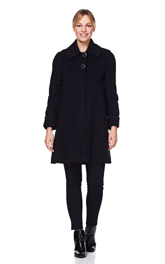Hot Sale ✔️ De La Creme Fashions Lisa Black Wool & Cashmere Swing ???? Coat ???? 3 Hot Sale ✔️ De La Creme Fashions Lisa Black Wool & Cashmere Swing ???? Coat ????