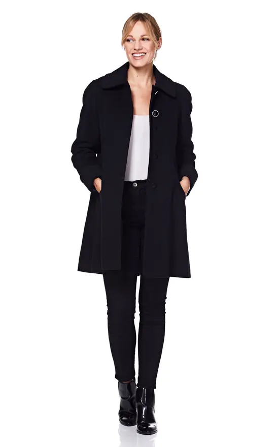 Hot Sale ✔️ De La Creme Fashions Lisa Black Wool & Cashmere Swing ???? Coat ???? 4 Hot Sale ✔️ De La Creme Fashions Lisa Black Wool & Cashmere Swing ???? Coat ???? - Image 2