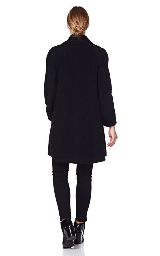 Hot Sale ✔️ De La Creme Fashions Lisa Black Wool & Cashmere Swing ???? Coat ???? 6 Hot Sale ✔️ De La Creme Fashions Lisa Black Wool & Cashmere Swing ???? Coat ???? - Image 4