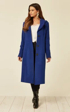 Brand new ???? De La Creme Fashions Beatrice Blue Hooded Mid Length ???? Coat ✨