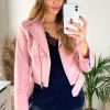 Best Pirce ✨ Hearts And Roses London Pink Faux Leather Biker Jacket ???? -De La Creme Fashions Shop unnamed file 187