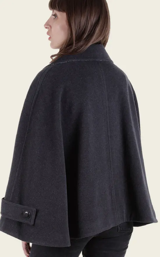 Cheapest ⭐ De La Creme Fashions Bianca Grey Wool & Harris Tweed Contrast Cape ???? 4 Cheapest ⭐ De La Creme Fashions Bianca Grey Wool & Harris Tweed Contrast Cape ???? - Image 2