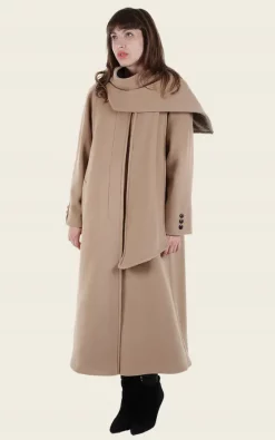 Best reviews of ❤️ De La Creme Fashions Scarpia Camel Wool & Harris Tweed Longline Scarf ???? Coat ????