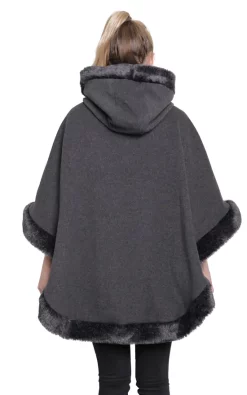 Brand new ❤️ De La Creme Fashions Caitlin Grey Faux Fur Lined Hooded Cape ???? -De La Creme Fashions Shop unnamed file 1895