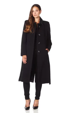 Best Pirce ???? De La Creme Fashions Jennifer Black Cashmere Blend Belted ???? Coat ⌛