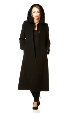 De La Creme Fashions Shop 31 Top 10 ???? De La Creme Fashions Chantelle Black Faux Fur Trim Hooded Long ???? Coat ✨