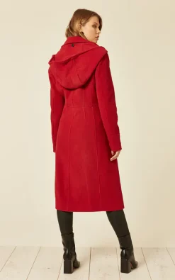 Flash Sale ???? De La Creme Fashions Beatrice Red Hooded Mid Length ???? Coat ???? -De La Creme Fashions Shop unnamed file 1939