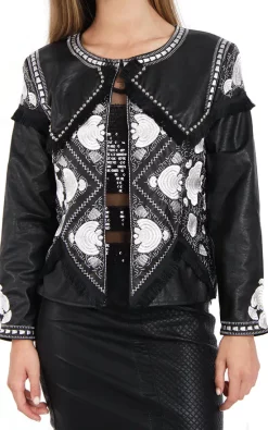 Buy ???? LOES House Black & White Embellished Faux Leather Jacket ???? -De La Creme Fashions Shop unnamed file 208