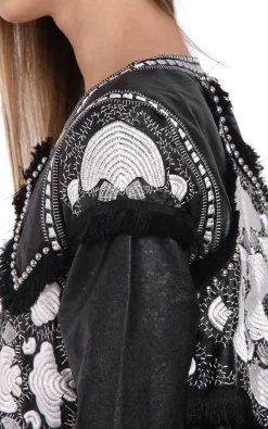 Buy ???? LOES House Black & White Embellished Faux Leather Jacket ???? -De La Creme Fashions Shop unnamed file 209