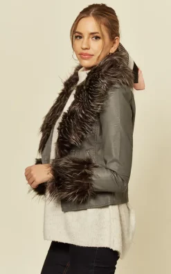 Flash Sale ???? LOES House Faux Fur Biker Leather Jacket In Grey ❤️ 8 Flash Sale ???? LOES House Faux Fur Biker Leather Jacket In Grey ❤️ -De La Creme Fashions Shop unnamed file 215