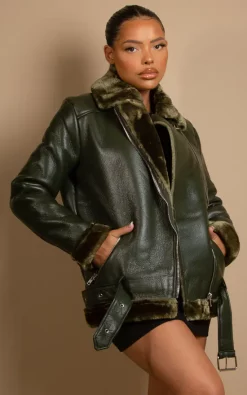 Best deal ???? De La Creme Fashions Faux Fur Collar Aviator Jacket In Khaki ???? -De La Creme Fashions Shop unnamed file 230