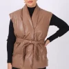 Buy ???? Pretty Moi Brown Belted Leather Gilet ???? -De La Creme Fashions Shop unnamed file 24
