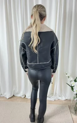 Budget ???? Unscripted Black Pu Teddy Cropped Jacket ???? -De La Creme Fashions Shop unnamed file 246