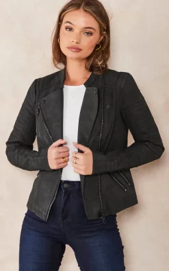 Best Sale ❤️ ONLY Black Faux Leather Biker ????