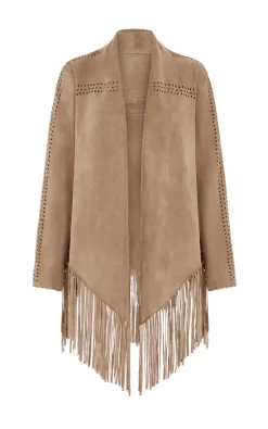 Hot Sale ✨ House Of Dharma The Bardot Suede Jacket Taupe ????