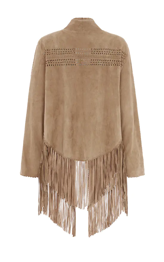 Hot Sale ✨ House Of Dharma The Bardot Suede Jacket Taupe ???? 4 Hot Sale ✨ House Of Dharma The Bardot Suede Jacket Taupe ???? - Image 2
