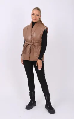 Buy ???? Pretty Moi Brown Belted Leather Gilet ???? -De La Creme Fashions Shop unnamed file 27