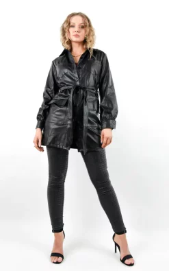 Discount ???? Boutique Store Black Belted Faux Leather Jacket ❤️ -De La Creme Fashions Shop unnamed file 298