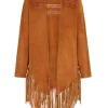 Best Pirce ???? House Of Dharma The Bardot Suede Jacket Tan ????