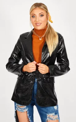 New ???? Stardust + Steel Jacket In Black Croc ????