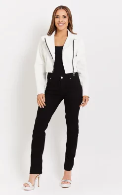 Hot Sale ???? KRISP Cropped White Pu Biker Jacket ❤️ -De La Creme Fashions Shop unnamed file 34
