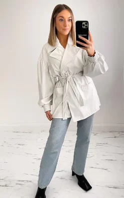 Wholesale ???? IKRUSH Amira Faux Leather Belted Jacket With Cuff Sleeves In White ???? -De La Creme Fashions Shop unnamed file 345