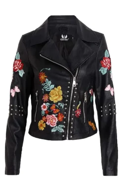Coupon ???? LOES House Black Leather Biker Jacket With Floral Embroidery & Studs ???? -De La Creme Fashions Shop unnamed file 348