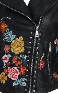 Coupon ???? LOES House Black Leather Biker Jacket With Floral Embroidery & Studs ???? -De La Creme Fashions Shop unnamed file 349