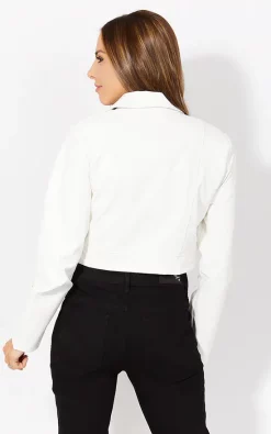 Hot Sale ???? KRISP Cropped White Pu Biker Jacket ❤️ -De La Creme Fashions Shop unnamed file 35