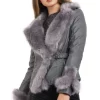 Buy ???? LOES House Faux Fur Leather Jacket With Tie In Grey ???? -De La Creme Fashions Shop unnamed file 357