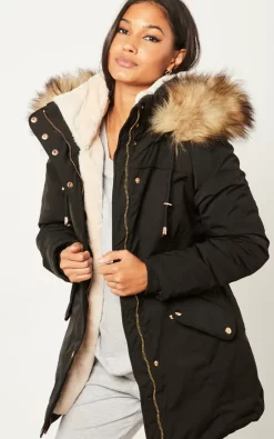 Budget ???? Blue Vanilla Serena Faux Fur Trimmed Parka ????