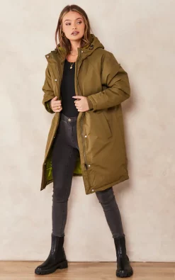 Buy ???? JJXX Hooded Parka ???? Coat In Khaki ⌛