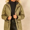 Cheap ???? Noisy May Khaki Parka ???? Coat With Fur Hood ????