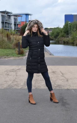 New ???? Spindle Boutique ???? Womens Long Fur Trimmed Hooded Padded Puffer Parka Ladies Winter Jacket ???? Coat Black ???? -De La Creme Fashions Shop unnamed file 408