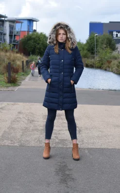 New ✔️ Spindle Boutique ???? Womens Long Fur Trimmed Hooded Padded Puffer Parka Ladies Winter Jacket ???? Coat Blue ???? -De La Creme Fashions Shop unnamed file 412