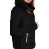 Cheapest ❤️ Where's That From Becky Quilted Winter ???? Coat Puffer Faux Fur Collar Hooded Parka Jacket In Black ????