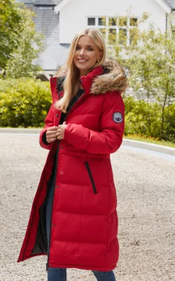 Best Sale ⭐ Threadbare Red Longline Padded Parker ????