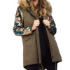 Coupon ???? LOES House Sequin Faux Fur Trim Parka Jacket ???? Coat In Khaki Green ????