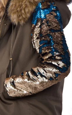 Coupon ???? LOES House Sequin Faux Fur Trim Parka Jacket ???? Coat In Khaki Green ???? -De La Creme Fashions Shop unnamed file 449