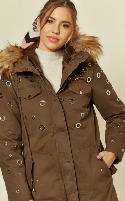 Cheap ❤️ LOES House Eyelet Faux Fur Parka In Khaki ???? -De La Creme Fashions Shop unnamed file 457