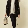 Top 10 ???? LOES House Black Eyelet Parka With Silver Grey Faux Fur ✔️
