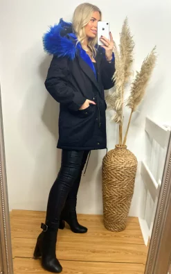 New ⭐ CY Boutique Oversized Parka ???? Coat With Faux Fur Trim Hood In Blue/Black ???? -De La Creme Fashions Shop unnamed file 478